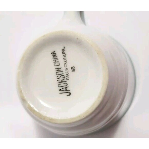 Vintage Jackson Custom China Mug  Turquoise Wave On White K8 - Picture 2 of 7